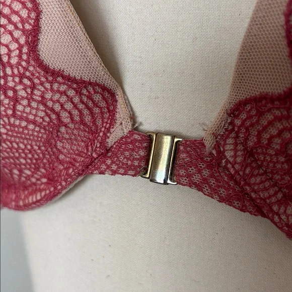 Victoria's Secret Very Sexy Push Up Bra Pink Lace Racerback Front Clasp Size 34C - Picture 5 of 11